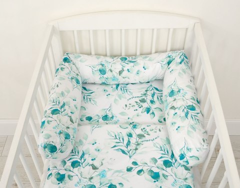 Bobono Ochraniacz wałek do łóżeczka niemowlęcego - eucaliptus mint