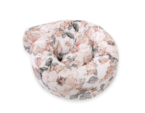 Bobono Ochraniacz wałek do łóżeczka niemowlęcego - róże sepia