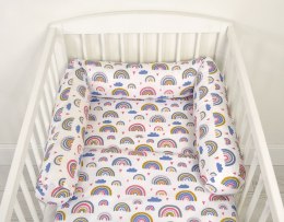 Bobono Ochraniacz wałek do łóżeczka niemowlęcego - tęcza