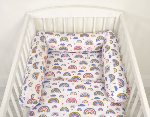 Bobono Ochraniacz wałek do łóżeczka niemowlęcego - tęcza