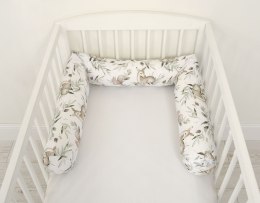 Bobono Ochraniacz wałek do łóżeczka niemowlęcego - woodland olive
