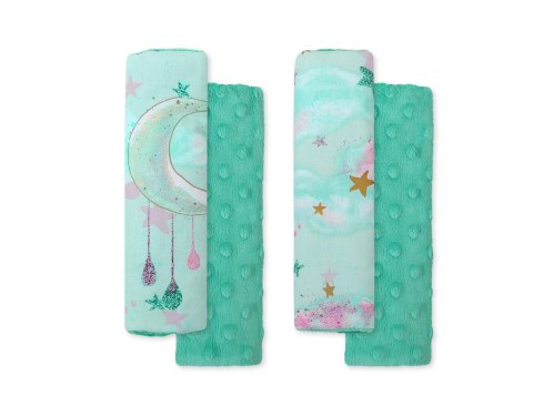 Bobono Ochraniacze na pasy BOBONO do wózka minky- księżyce miętowe