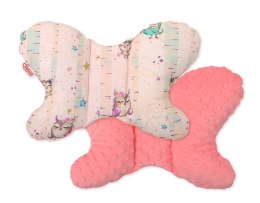 Bobono Poduszka antywstrząsowa BOBONO motylek - sówki kremowo-miętowe