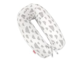 Bobono Poduszka ciążowa Longer dla kobiet w ciąży do spania + zdejmowana poszewka - Chmurki szare