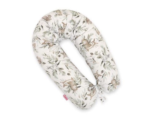 Bobono Poduszka ciążowa Longer dla kobiet w ciąży do spania + zdejmowana poszewka - Woodland olive