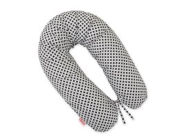 Bobono Poduszka ciążowa Longer dla kobiet w ciąży do spania + zdejmowana poszewka - mini-rozeta czarna