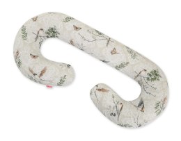 Bobono Poduszka ciążowa typu C dla kobiet w ciąży do spania karmienia + zdejmowana poszewka - Brown birds