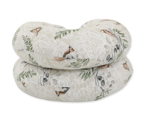 Bobono Poduszka ciążowa typu C dla kobiet w ciąży do spania karmienia + zdejmowana poszewka - Brown birds