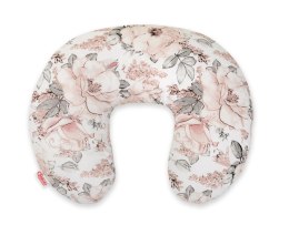 Bobono Poduszka rogal do karmienia fasolka + zdejmowana poszewka - Róże sepia