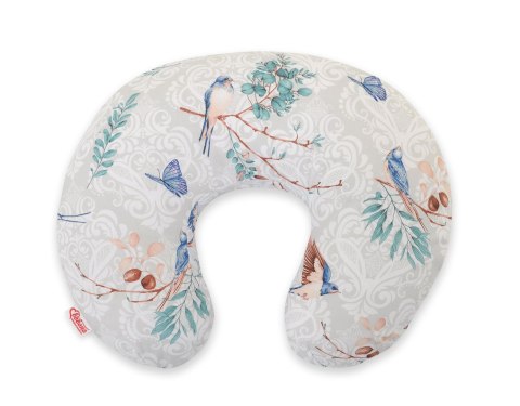 Bobono Poduszka rogal do karmienia fasolka + zdejmowana poszewka - blue birds