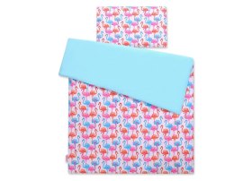 Bobono Pościel dla dzieci 2-częściowa bawełniana 120x90 cm - kolorowe flamingi