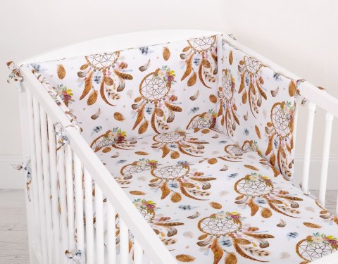 Bobono Pościel dla dzieci 2-częściowa bawełniana 135x100 cm - łapacze snów białe