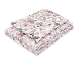 Bobono Pościel dla dzieci 2-częściowa bawełniana 135x100 cm- róże sepia