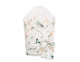 Bobono Rożek dla niemowląt z wiązaniem 2w1 usztywniany i miękki - sky adventure