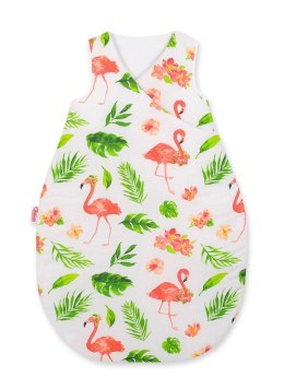 Bobono Śpiworek dla dzieci bawełniany M 3-12 mcy TOG 2.5 całoroczny ocieplany - flamingi