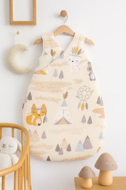 Bobono Śpiworek dla dzieci bawełniany M 3-12 mcy TOG 2.5 całoroczny ocieplany - little Indians