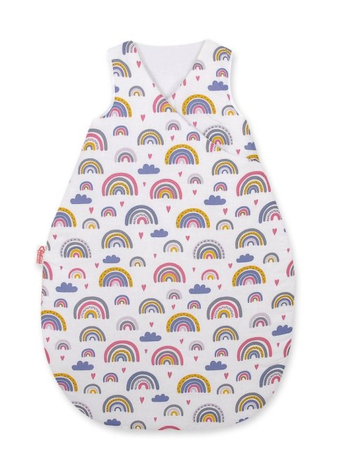 Bobono Śpiworek dla dzieci bawełniany M 3-12 mcy TOG 2.5 całoroczny ocieplany - tęcza