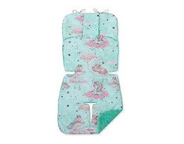 Bobono Wkładka do wózka BOBONO minky - jednorożce miętowe