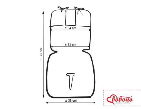 Bobono Wkładka do wózka BOBONO minky - sówki kremowo-miętowe
