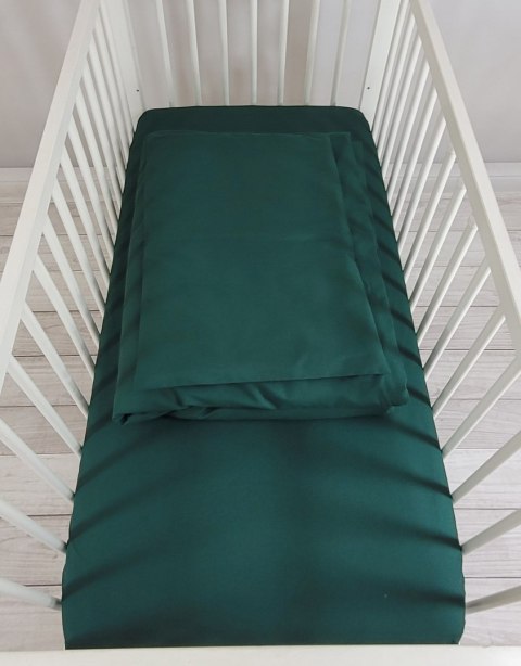 My Sweet Baby Bawełniana pościel dla dzieci 2 części poszewki na poduszkę i na kołderkę 135x100 - butelkowa zieleń