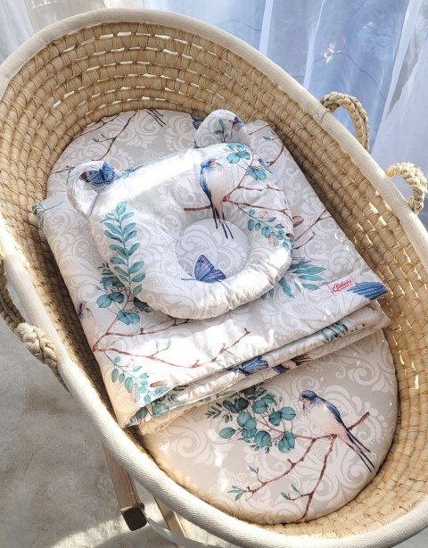 My Sweet Baby Kołderka z wypełnieniem i poduszka profilowana Miś - zestaw 2cz. - Blue birds