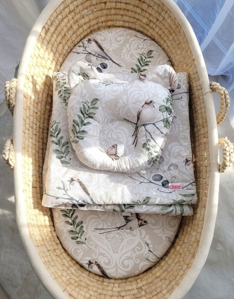 My Sweet Baby Kołderka z wypełnieniem i poduszka profilowana Miś - zestaw 2cz. - Brown birds