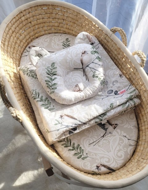 My Sweet Baby Kołderka z wypełnieniem i poduszka profilowana Miś - zestaw 2cz. - Brown birds