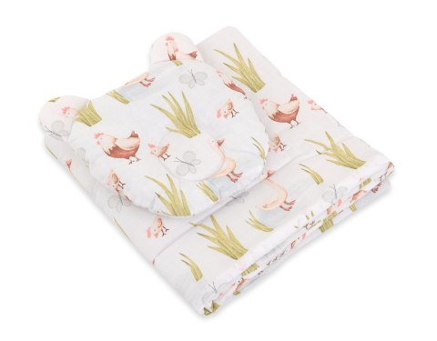 My Sweet Baby Kołderka z wypełnieniem i poduszka profilowana Miś - zestaw 2cz. - In the country