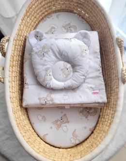 My Sweet Baby Kołderka z wypełnieniem i poduszka profilowana Miś - zestaw 2cz. - beżowy miś z tęczą