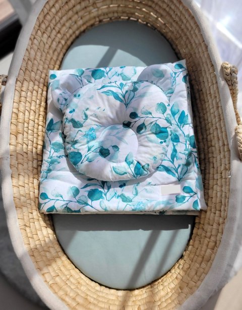 My Sweet Baby Kołderka z wypełnieniem i poduszka profilowana Miś - zestaw 2cz. - eucaliptus mint