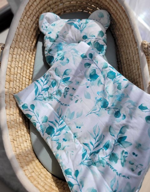 My Sweet Baby Kołderka z wypełnieniem i poduszka profilowana Miś - zestaw 2cz. - eucaliptus mint