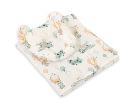 My Sweet Baby Kołderka z wypełnieniem i poduszka profilowana Miś - zestaw 2cz. - sky adventure