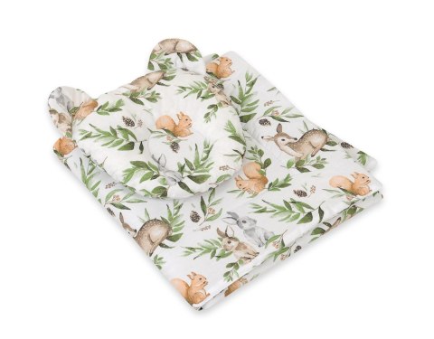 My Sweet Baby Kołderka z wypełnieniem i poduszka profilowana Miś - zestaw 2cz. - woodland green