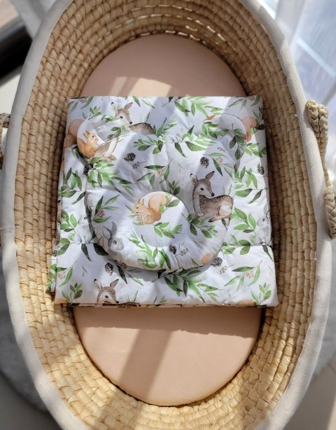 My Sweet Baby Kołderka z wypełnieniem i poduszka profilowana Miś - zestaw 2cz. - woodland green