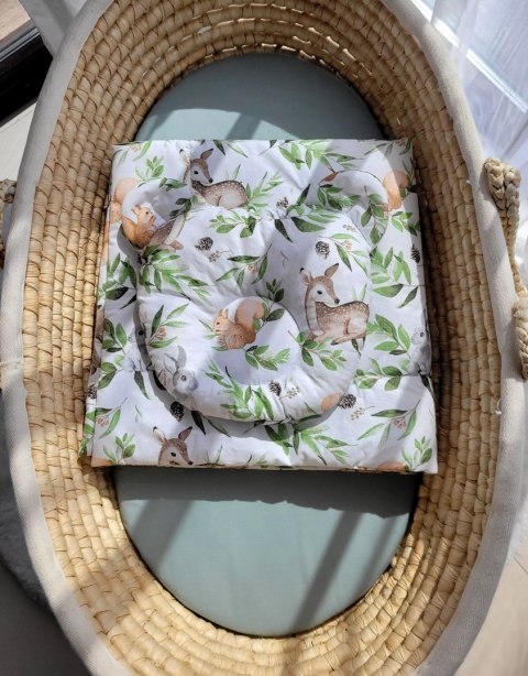 My Sweet Baby Kołderka z wypełnieniem i poduszka profilowana Miś - zestaw 2cz. - woodland green