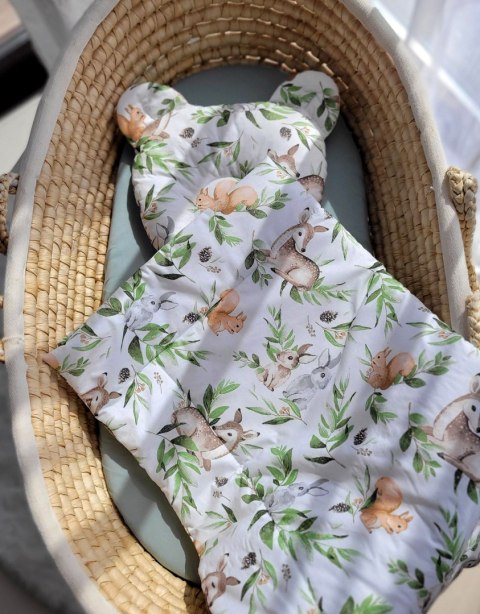 My Sweet Baby Kołderka z wypełnieniem i poduszka profilowana Miś - zestaw 2cz. - woodland green