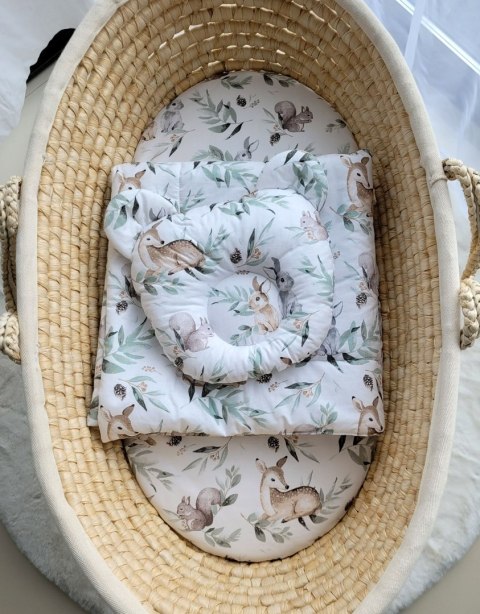 My Sweet Baby Kołderka z wypełnieniem i poduszka profilowana Miś - zestaw 2cz. - woodland olive