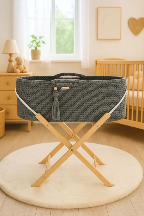 My Sweet Baby Kosz Mojżesza BOHO Handmade ze stojakiem - laurel