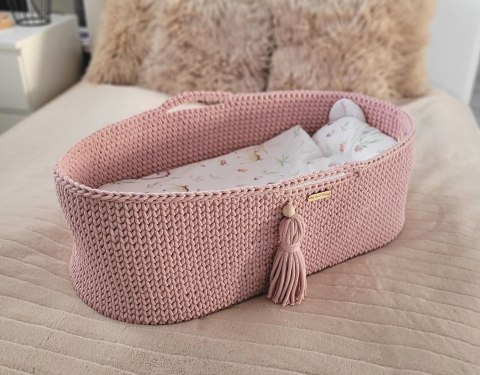 My Sweet Baby Kosz Mojżesza BOHO Handmade ze stojakiem - pastel pink