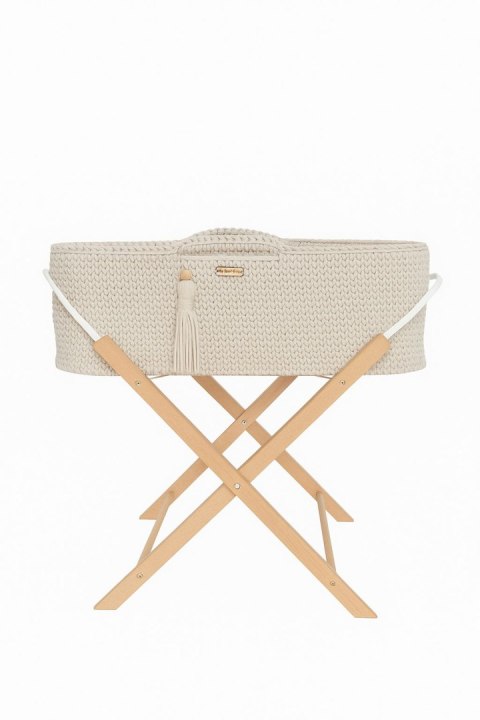 My Sweet Baby Kosz Mojżesza BOHO Handmade ze stojakiem - śmietanka