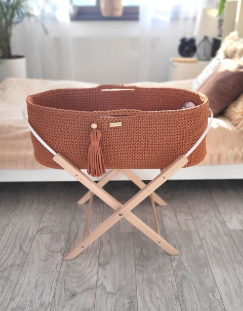 My Sweet Baby Kosz Mojżesza BOHO Handmade ze stojakiem - terracotta