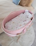 My Sweet Baby Kosz Mojżesza BOHO bawełniany Handmade z materacykiem - pastel pink