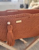 My Sweet Baby Kosz Mojżesza BOHO bawełniany Handmade z materacykiem - terracotta