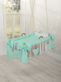 My Sweet Baby Kosz Mojżesza kołyska wisząca- Grochy na mięcie