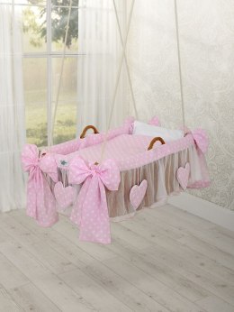 My Sweet Baby Kosz Mojżesza kołyska wisząca- Grochy na różu