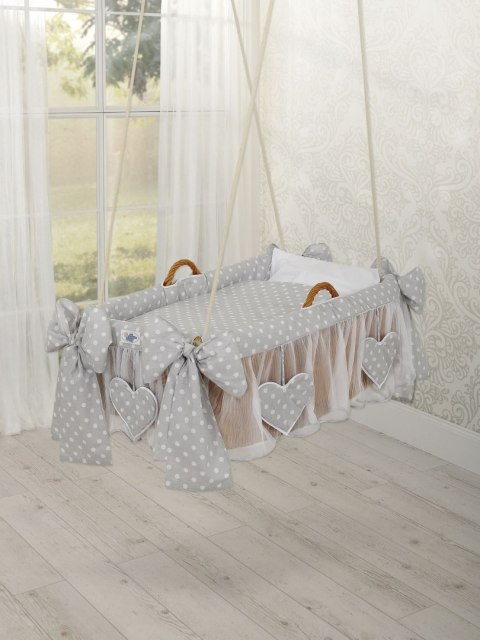 My Sweet Baby Kosz Mojżesza kołyska wisząca- Grochy na szarym