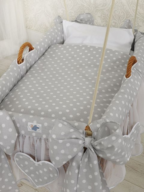 My Sweet Baby Kosz Mojżesza kołyska wisząca- Grochy na szarym