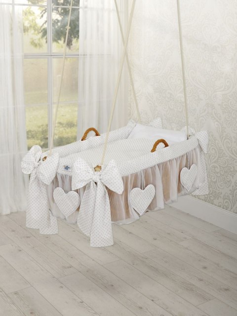 My Sweet Baby Kosz Mojżesza kołyska wisząca- Kropeczki szare