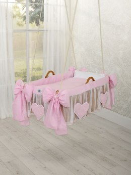 My Sweet Baby Kosz Mojżesza kołyska wisząca- Pepitka różowa
