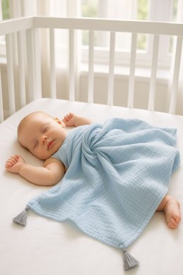 My Sweet Baby Muślinowy kocyk dla niemowląt z chwostami - blue